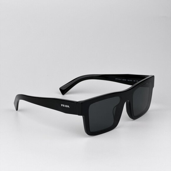 Prada PR19WSF Rectangle Sunglasses – Black Frame Grey Lenses | Model 1AB5S0 - Picture 6 of 9